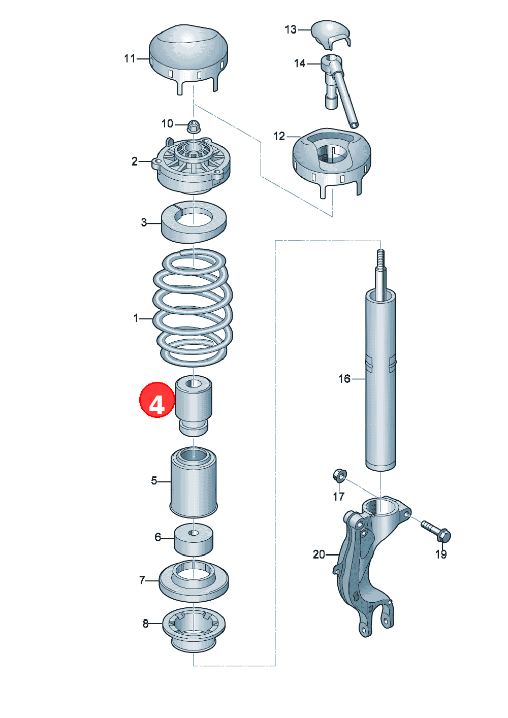 rubber stop forshock absorber OE 8K0412131E
