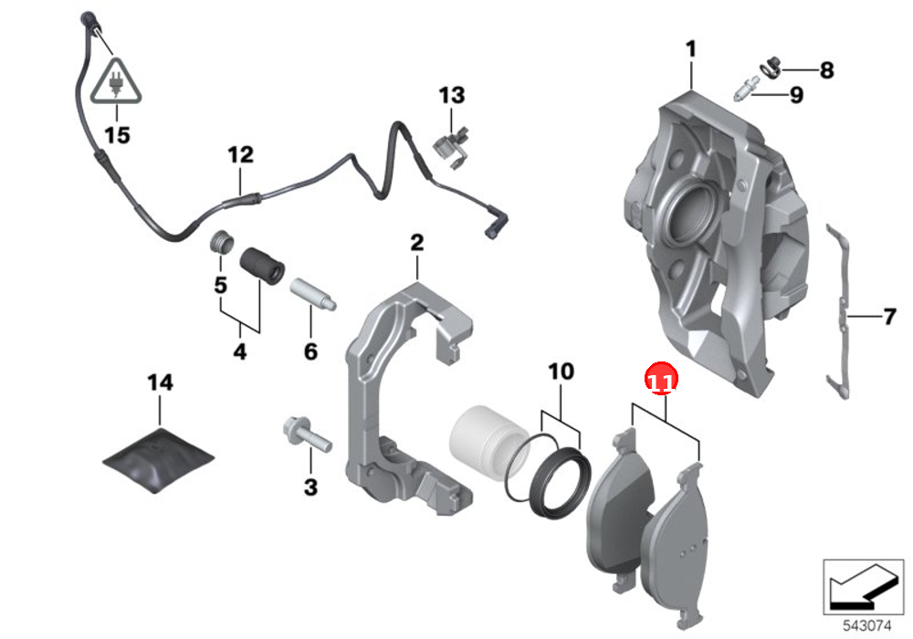 Repair kit, brake pads asbestos\-free OE 34116851269