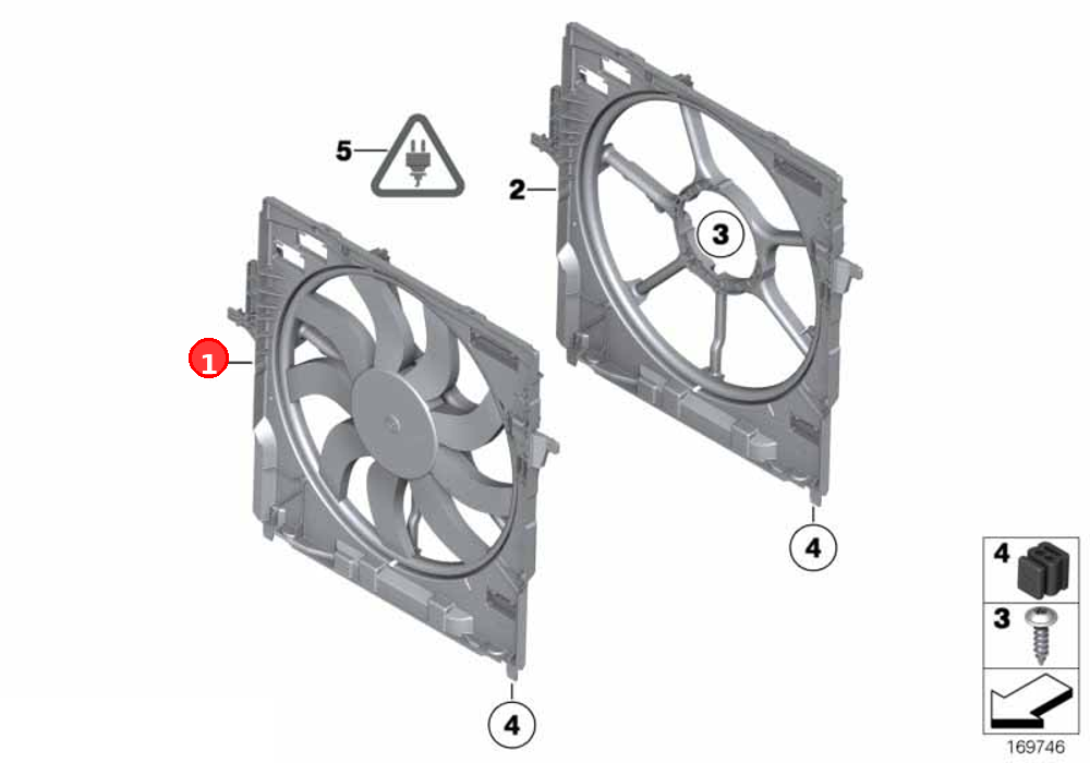 Fan housing with fan OE 17428509741