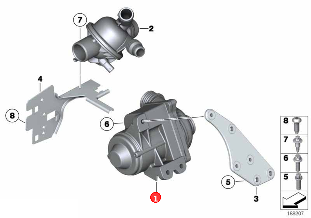 Coolant pump, electrical OE 11515A05704