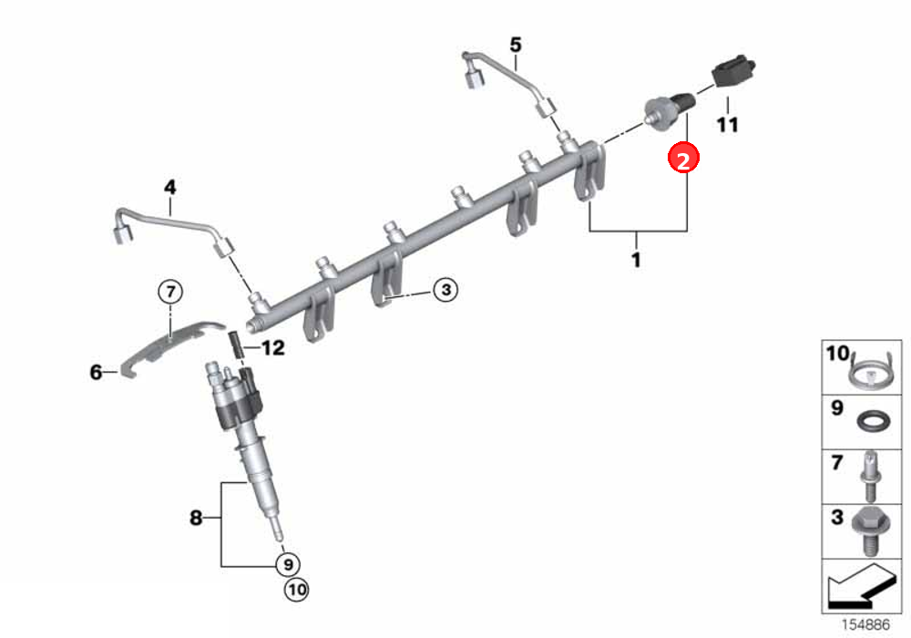 Sensor, high\-pressure OE 13537537319