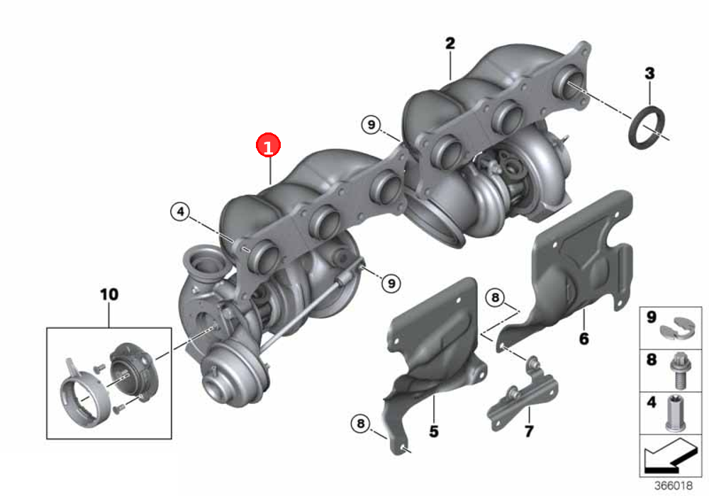 REMAN Exhaust turbocharg. w/exh.manifold OE 11652470365