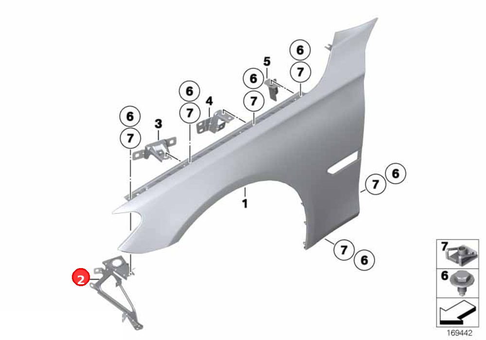 Holder, side panel/headlight, right OE 41357207186