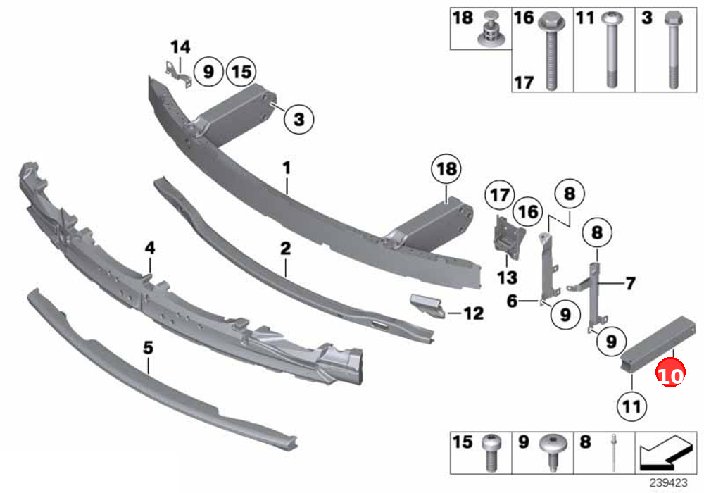 Deformation element, front bottom left OE 51117273399