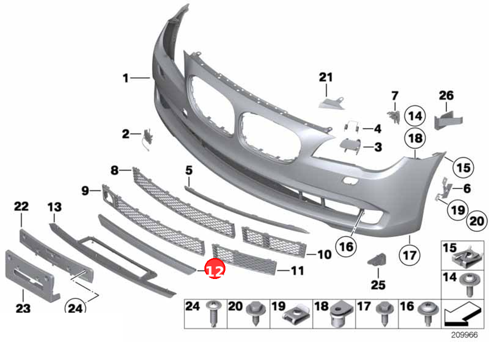 Front spoiler OE 51117222010