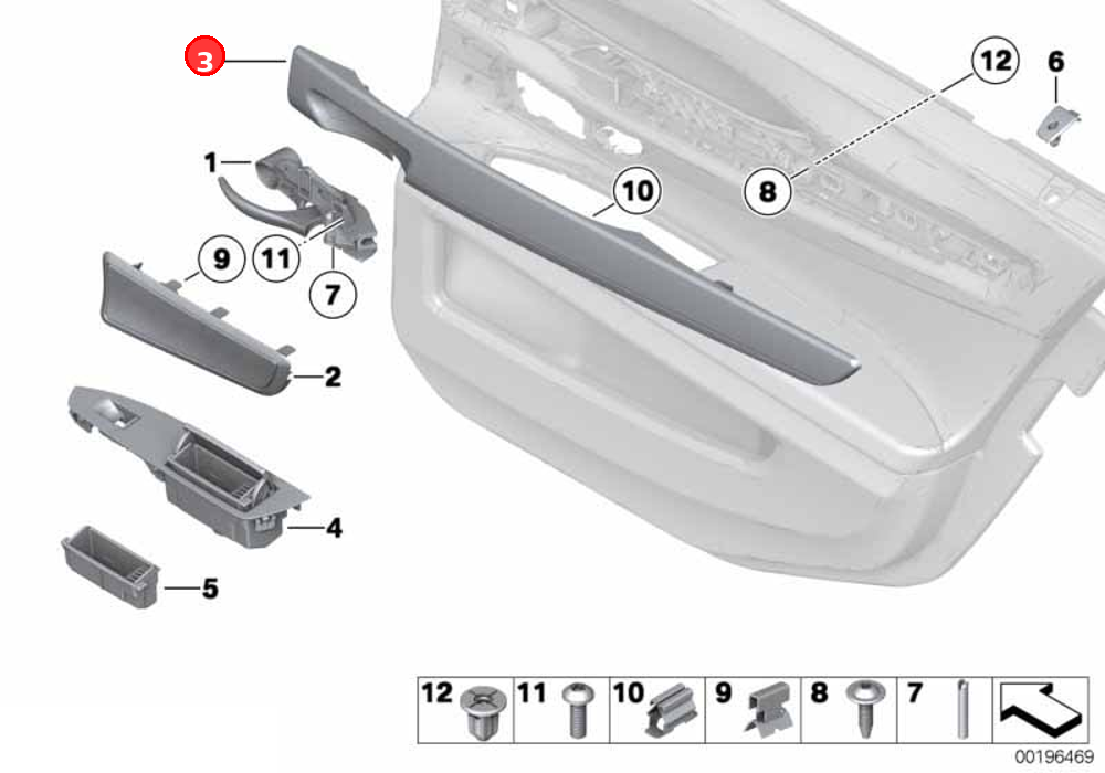 Trim, door, wood, fineline,gleaming r.r. OE 51429115576