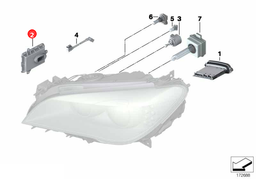 Control unit xenon light OE 63117237647