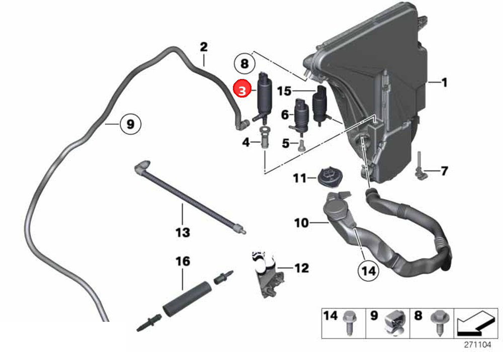 Wash pumpe f head lamp cleaning device OE 67637217792
