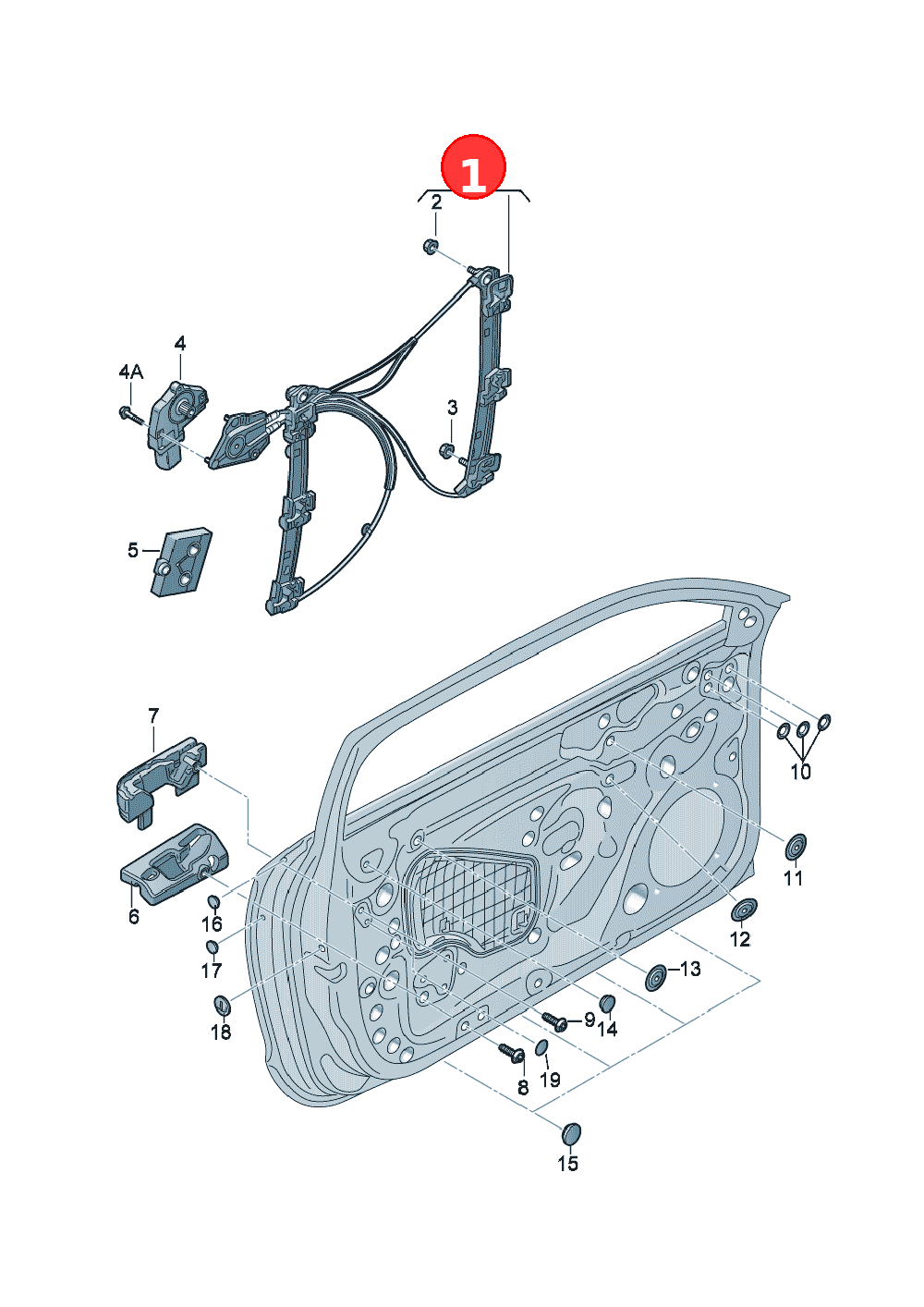 Window regulator without motor
D >> \- 07.10.2013 OE 8X3837461