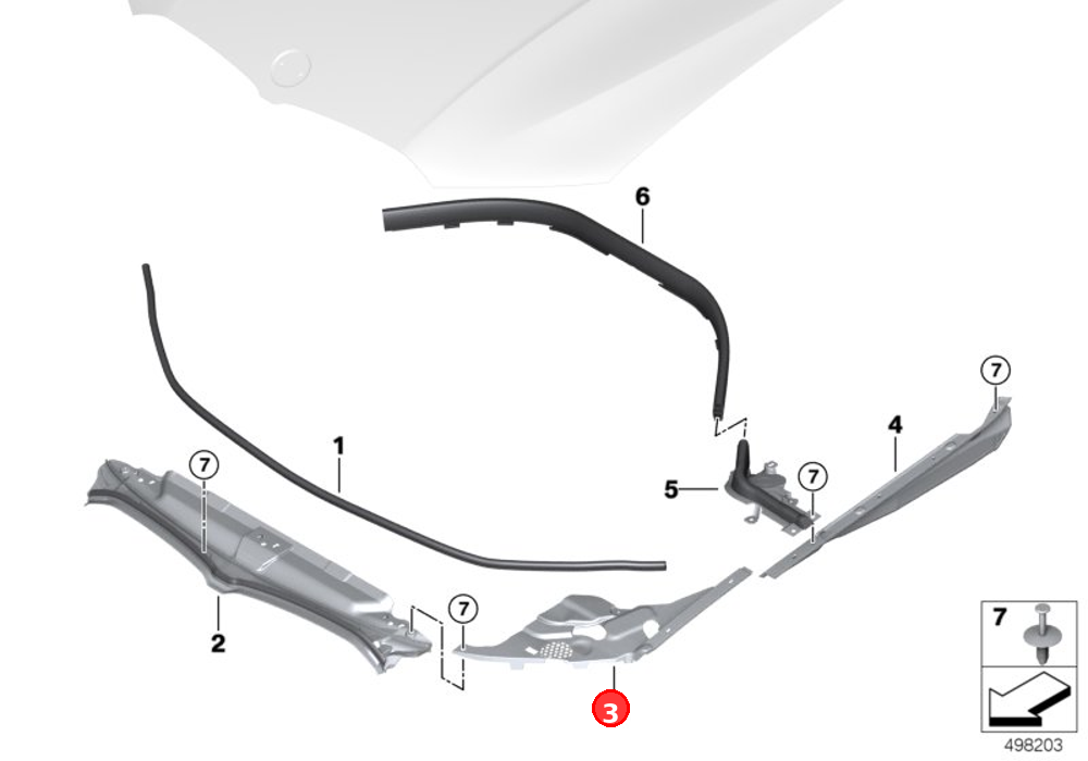 Cover headlamps right OE 51767499928