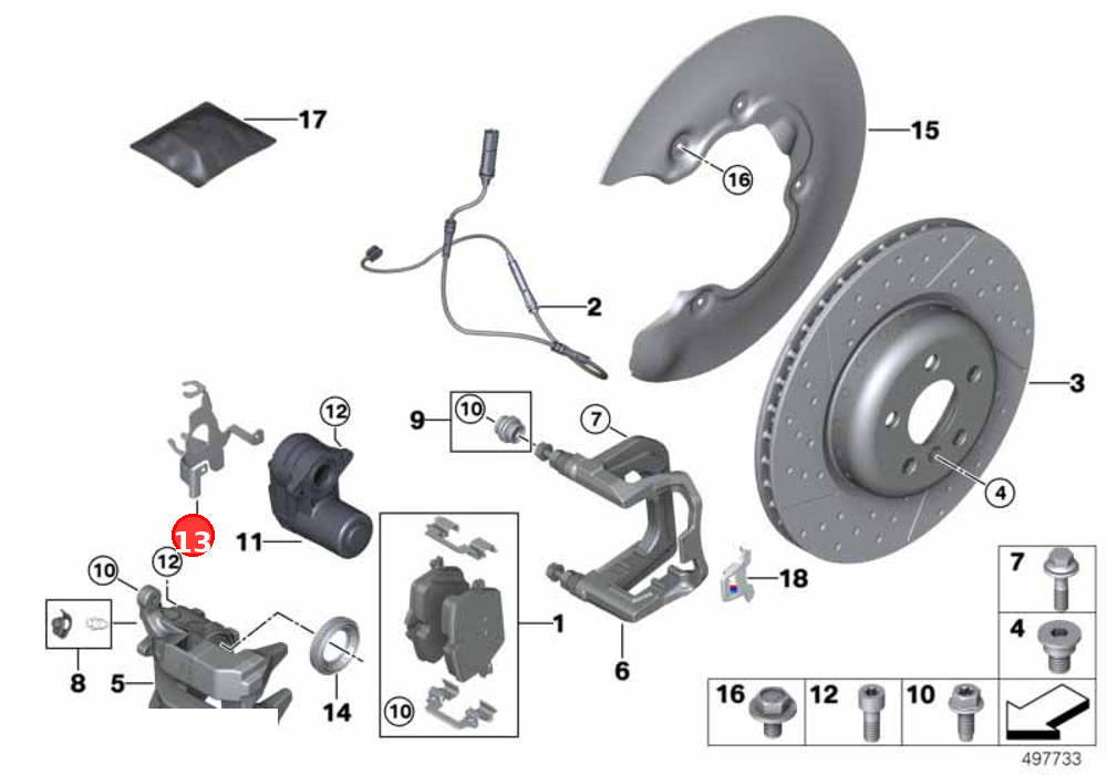 Repair kit, cable routing, right OE 34206894090