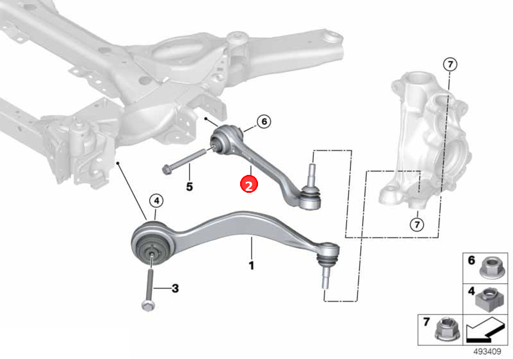 Wishbone, bottom,with rubber mount right OE 31106898072
