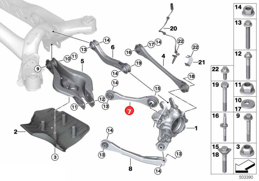 Guiding suspens. link w rubber mount rgh OE 33326878632