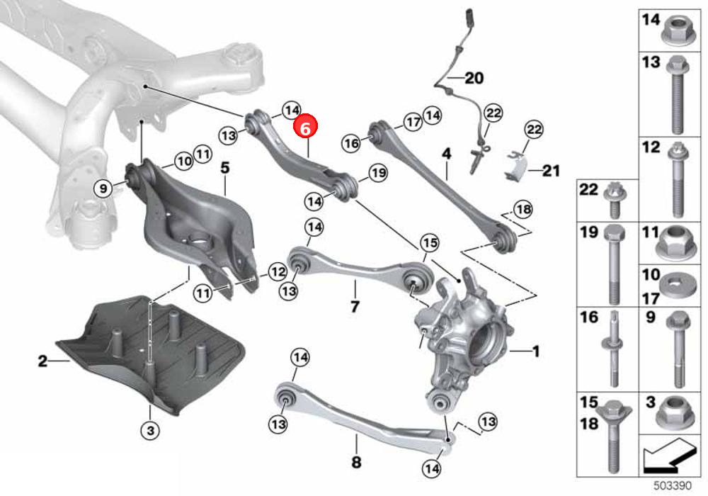 Wishbone with rubber mount OE 33326881199