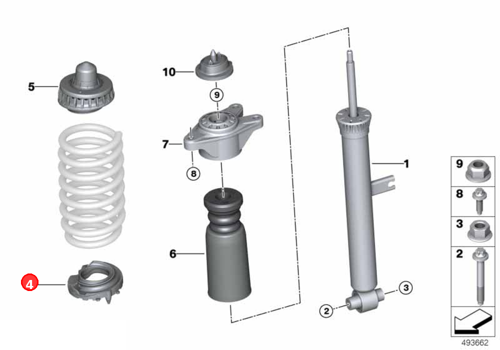 Spring pad lower OE 33506888020