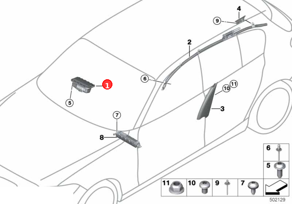 Airbag unit passengers side OE 72129205197
