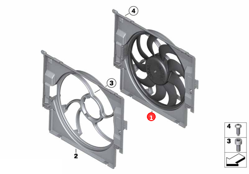 Fan housing with fan OE 17428641963