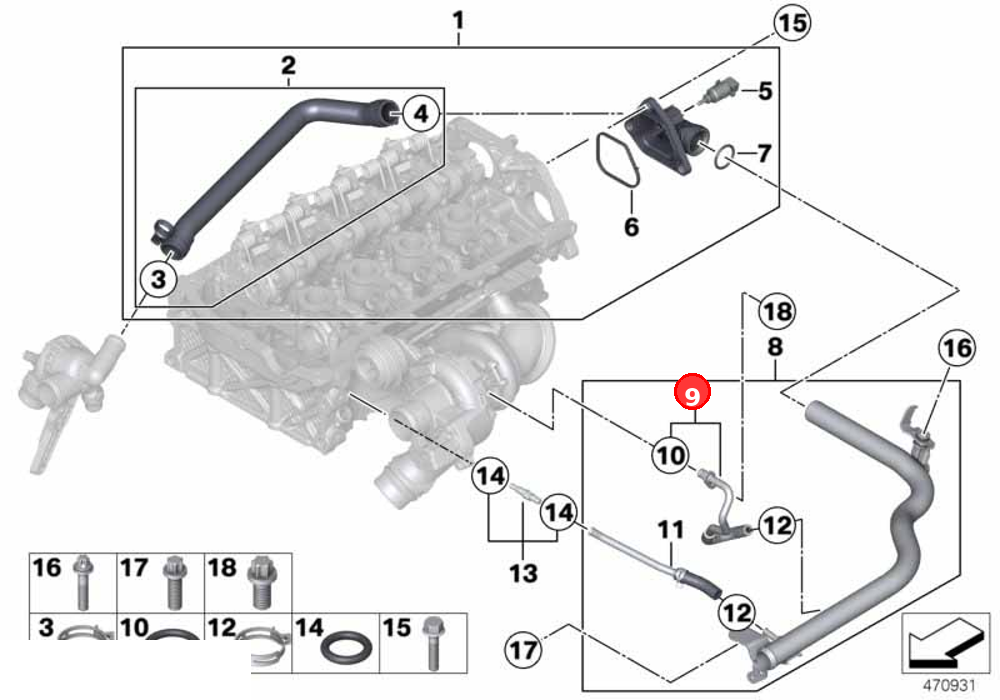 Coolant feed line OE 11537600591