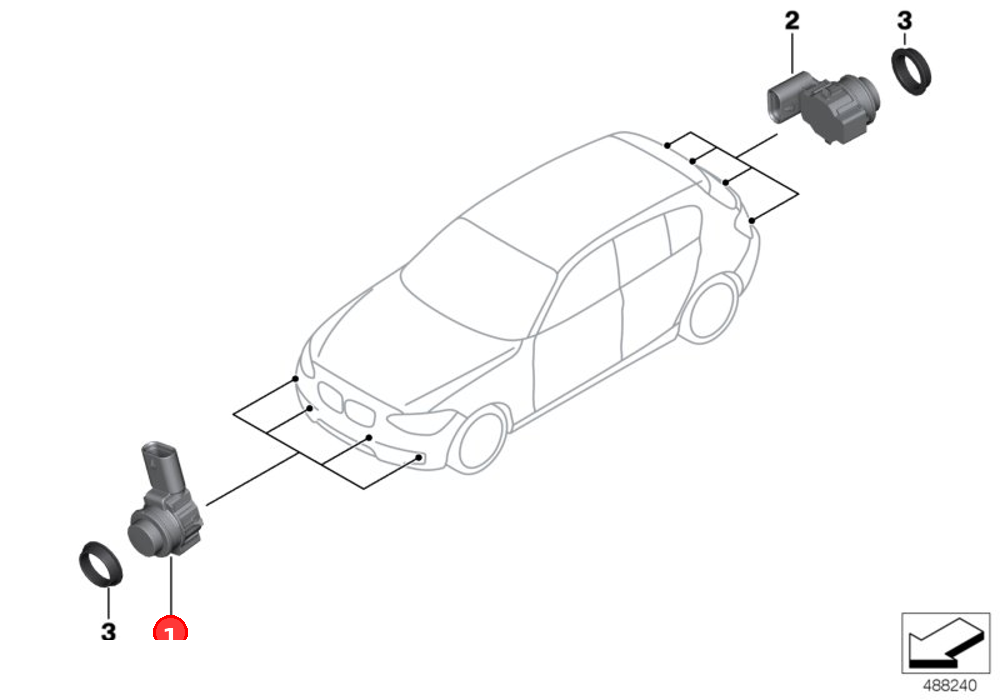 Ultrasonic sensor Glacier Silver OE 66209261580