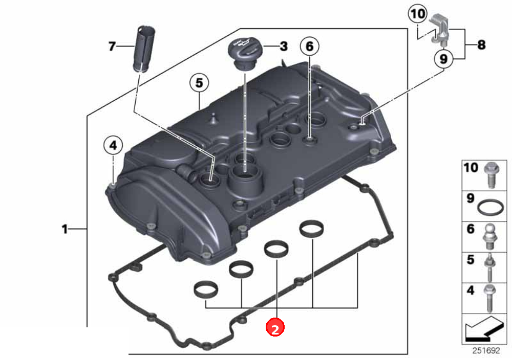 Set of profile gaskets OE 11127582400