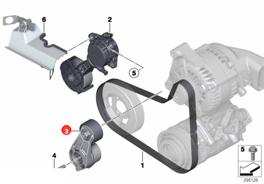 Mechanical belt tensioner OE 11287603347
