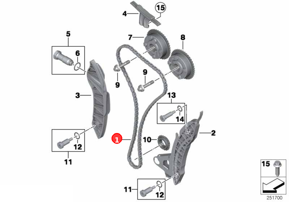 Chain tensioner OE 11317607551