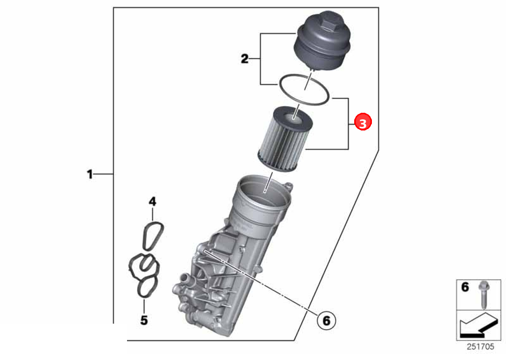 Set oil-filter element OE 11427635557