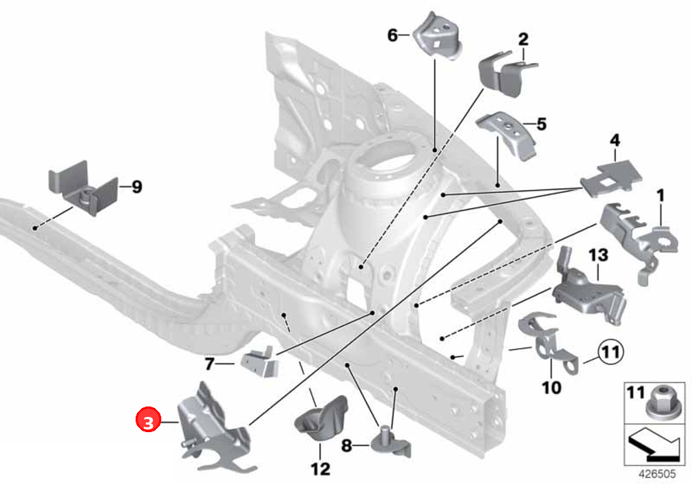 Bracket, AGD, left OE 41007284100