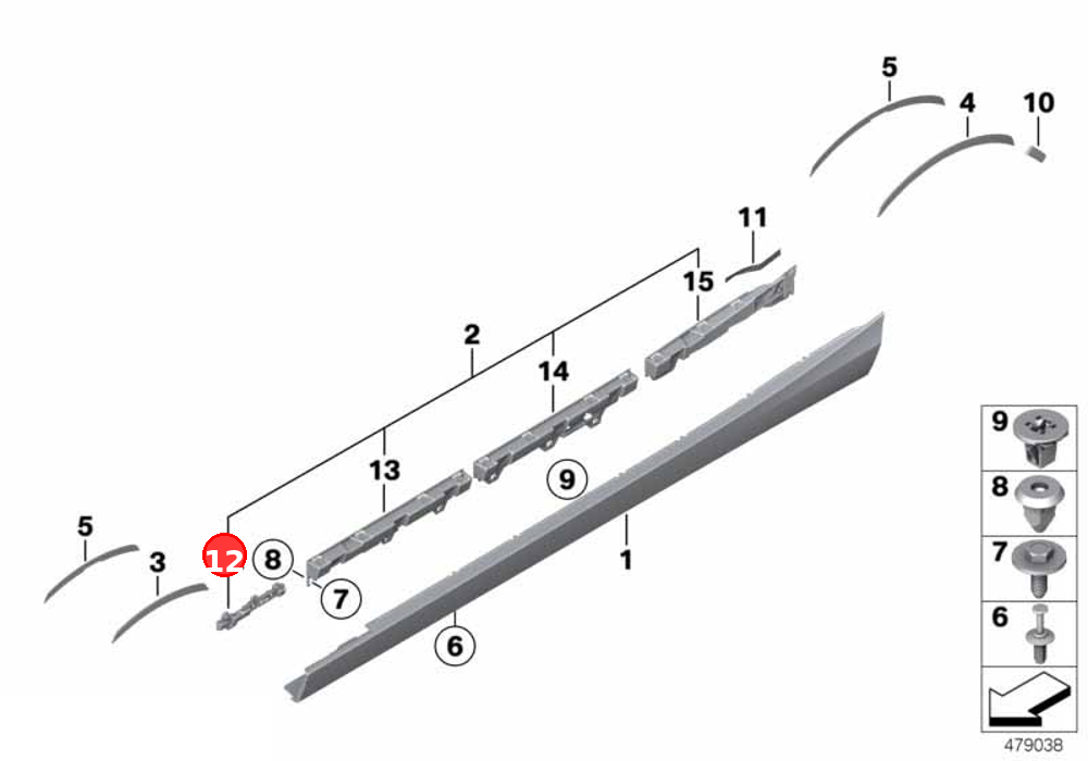Supporting ledge left OE 51777240873