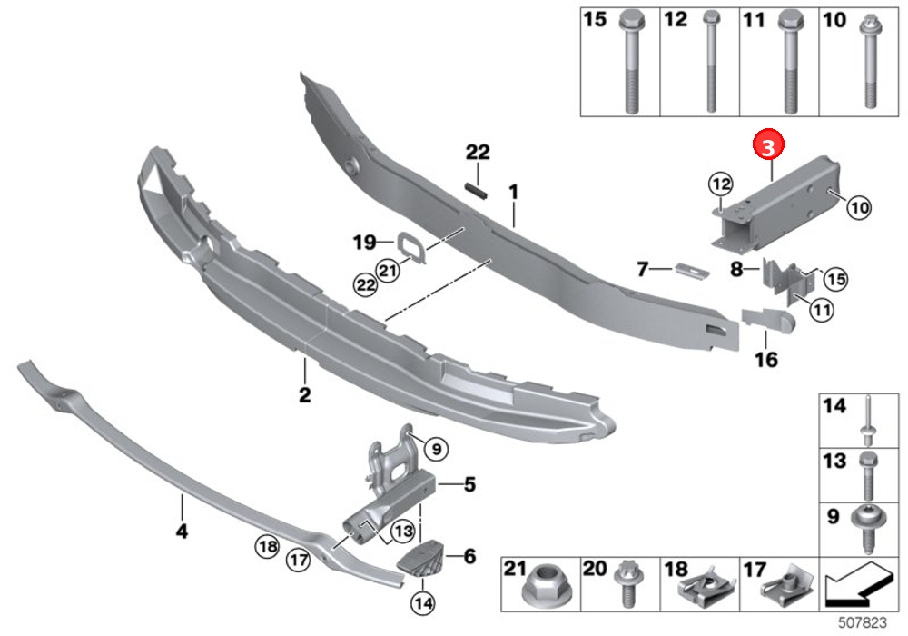 Deformation element, front right OE 51117266192