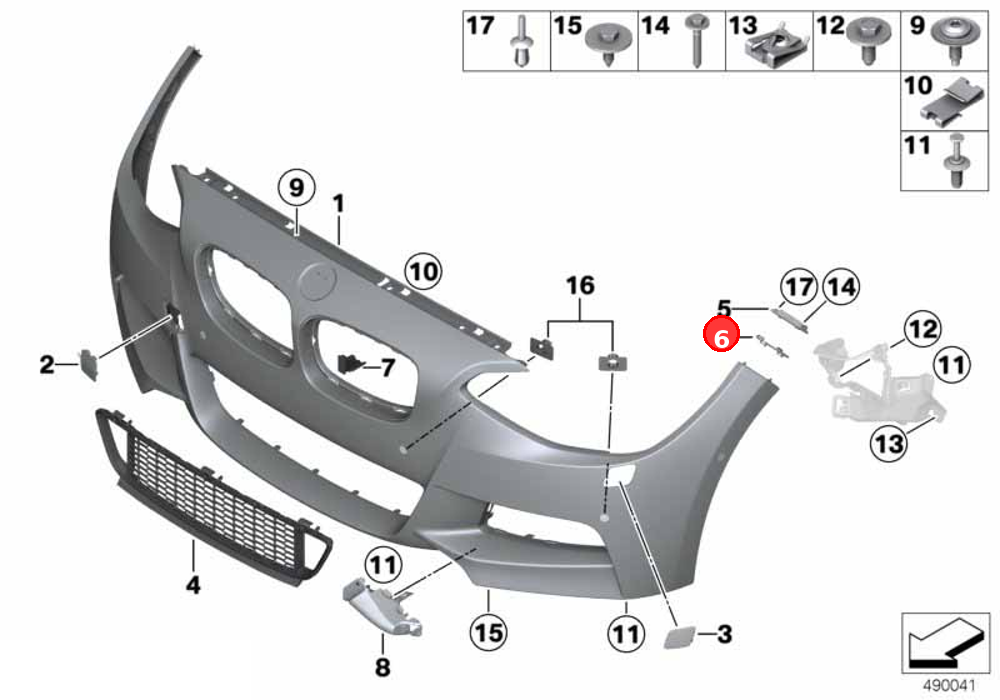 Bumper guide right bottom OE 51117272556