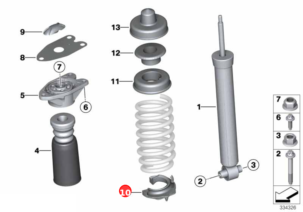 Spring pad lower OE 33536791709