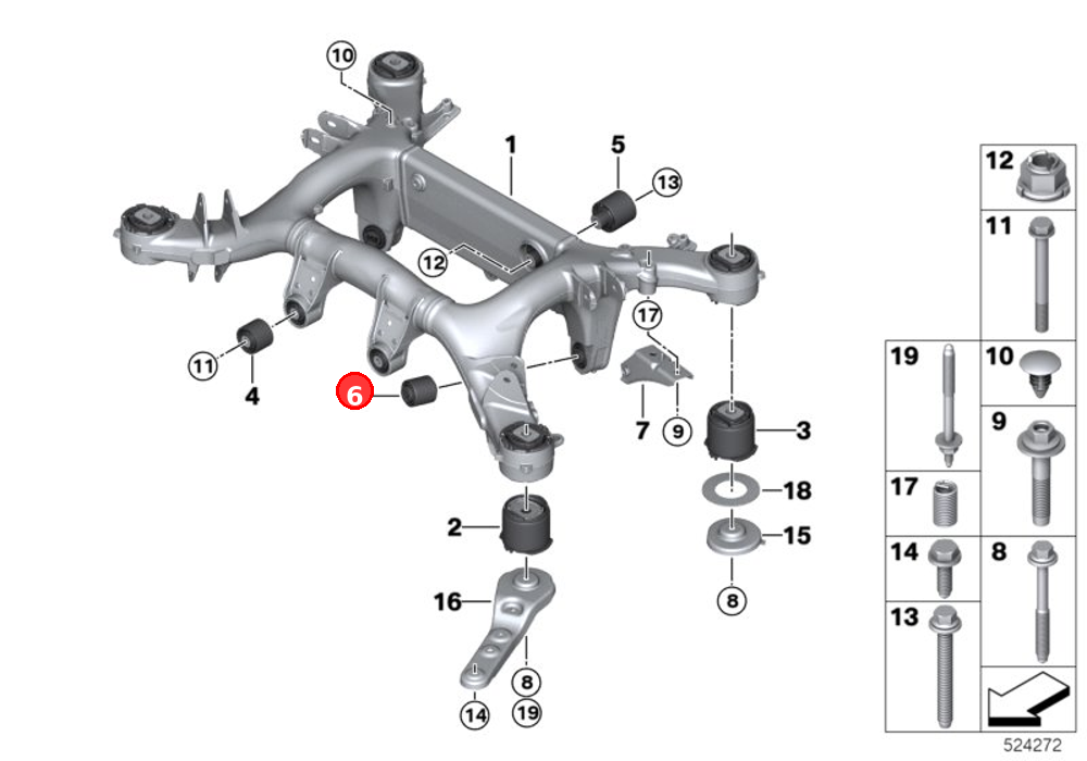 Rubber mounting OE 33326861133
