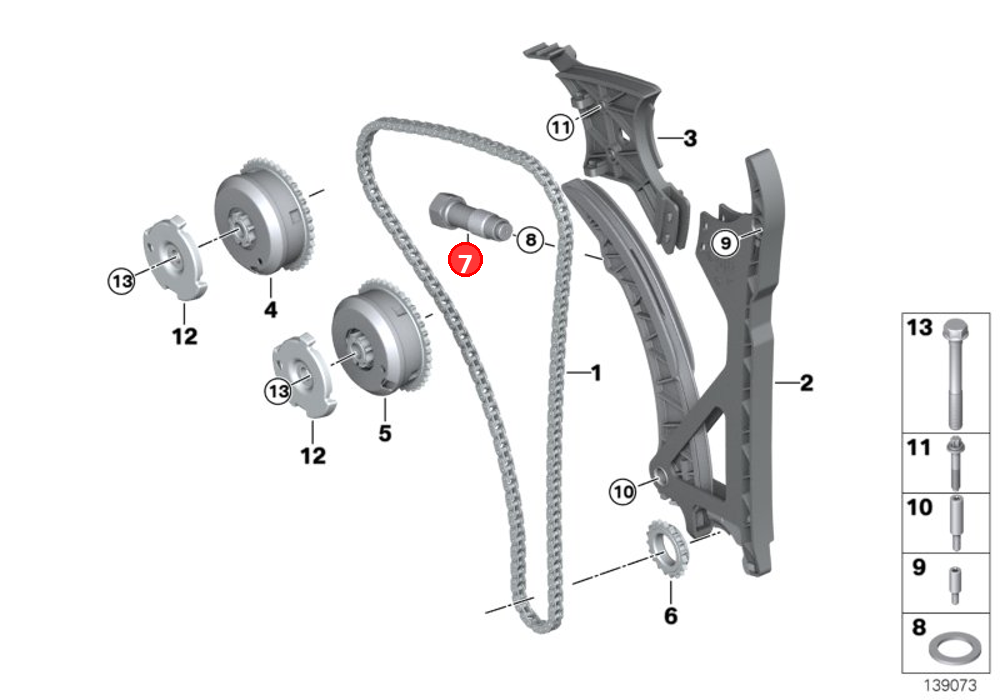Chain tensioner OE 11317584723