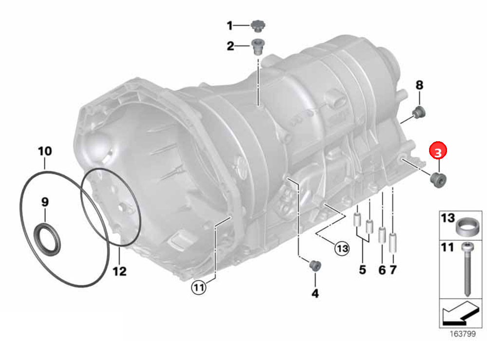 Screw plug with gasket ring OE 24117552349