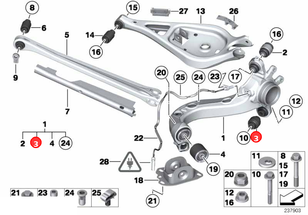 Rubber mounting OE 33326770824
