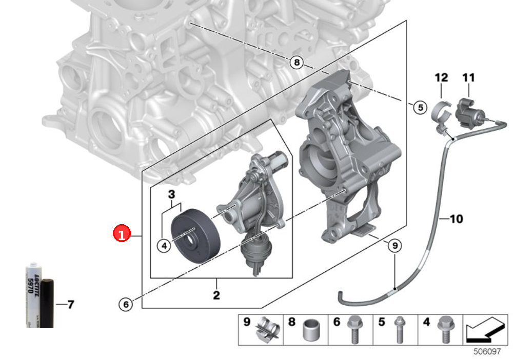 Coolant pump switchable with support OE 11517644810