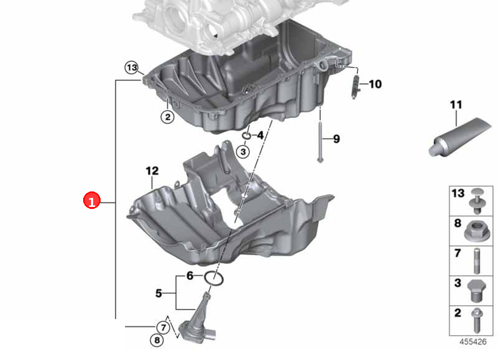 Oil pan OE 11138580122