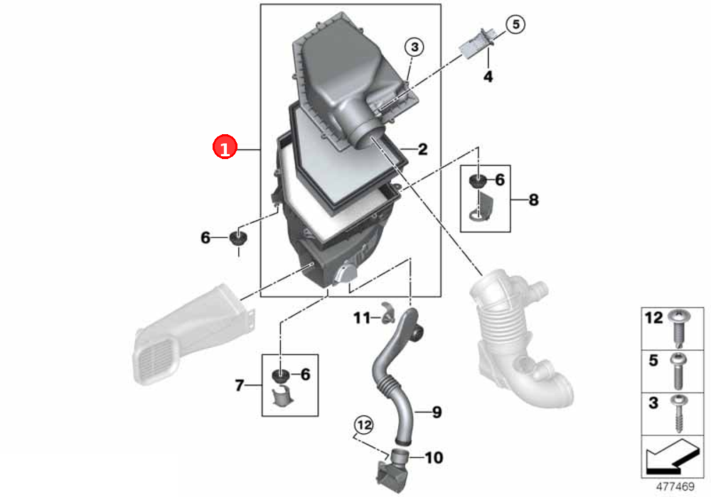 Intake silencer OE 13718620473