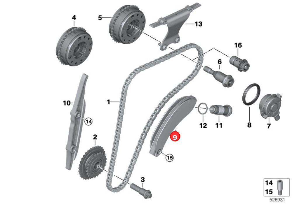 Chain tensioner OE 11317617472