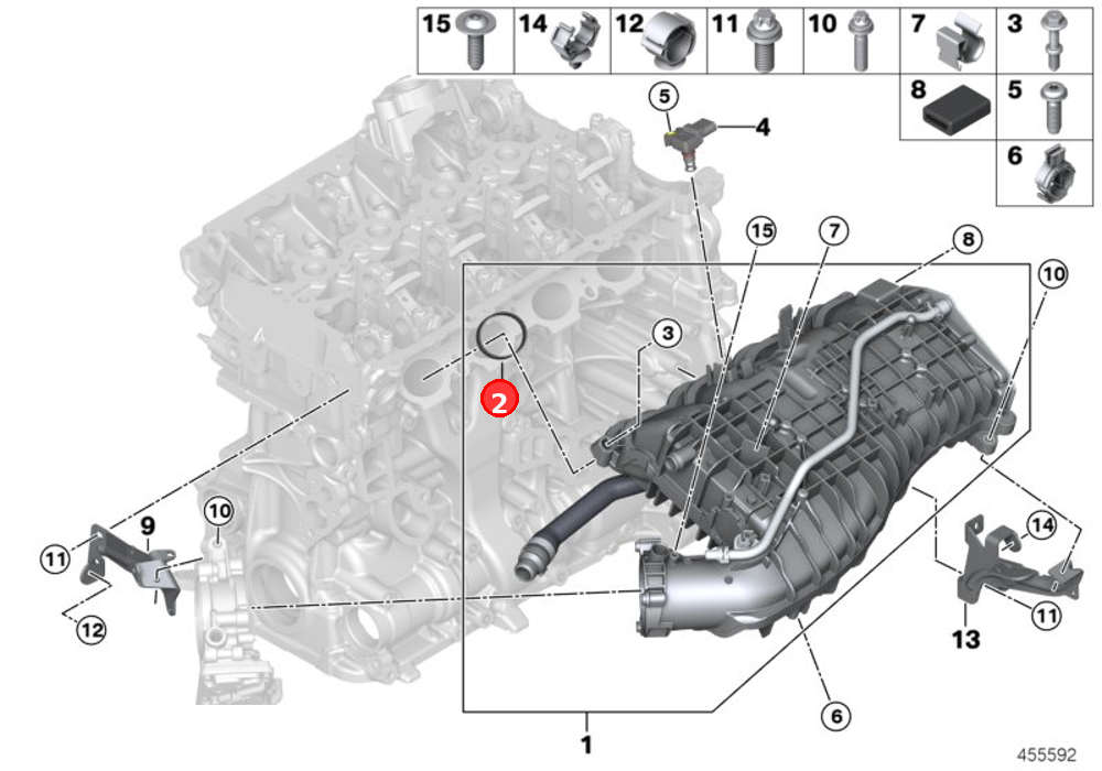 Seal, air intake system OE 11618637800