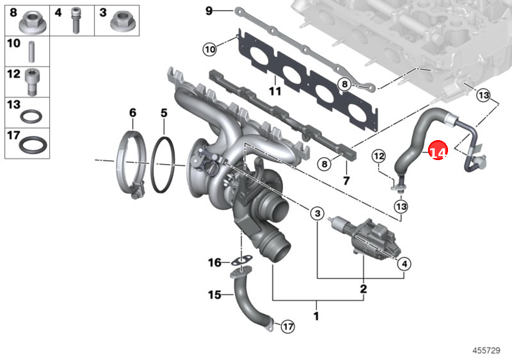 Oil pipe inlet OE 11428487371