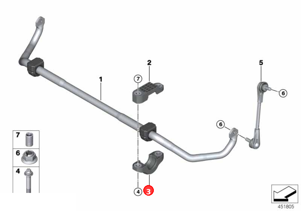 Stabilizer support OE 31356861472
