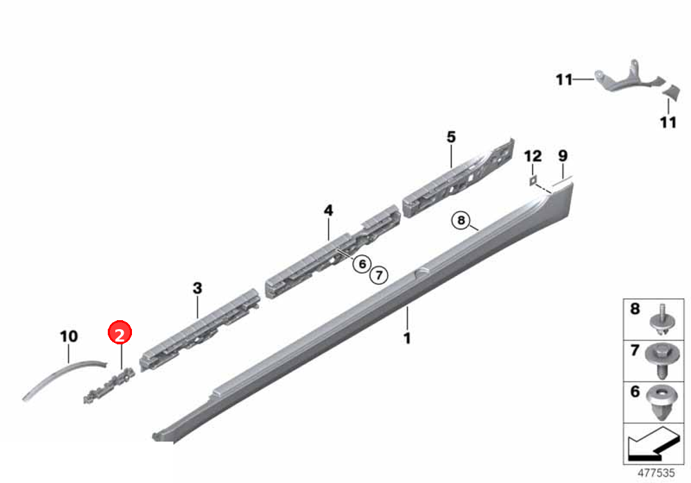 Supporting ledge left OE 51777387341