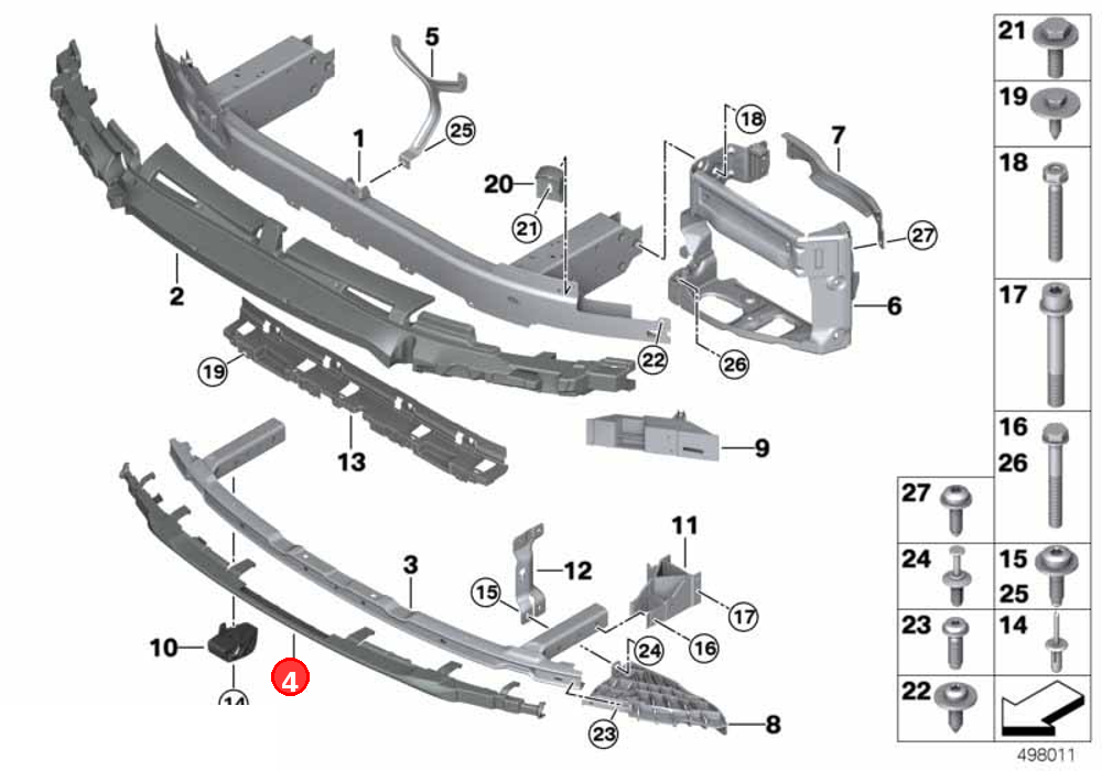Impact absorber, front bottom OE 51117385287