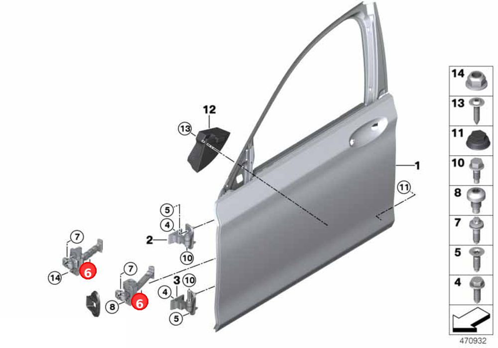 Front door brake OE 51217341030