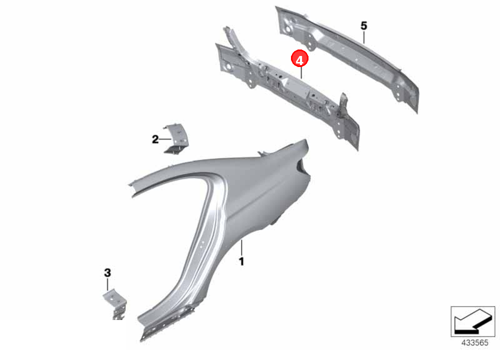 Complete tail trim OE 41007431619