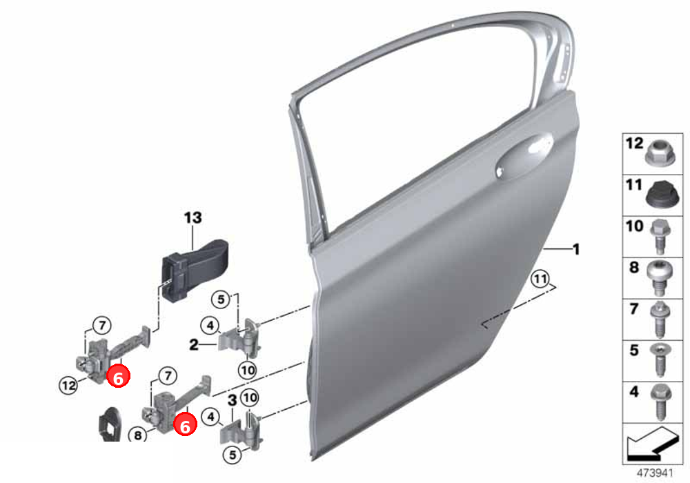 Rear door brake OE 51227341033