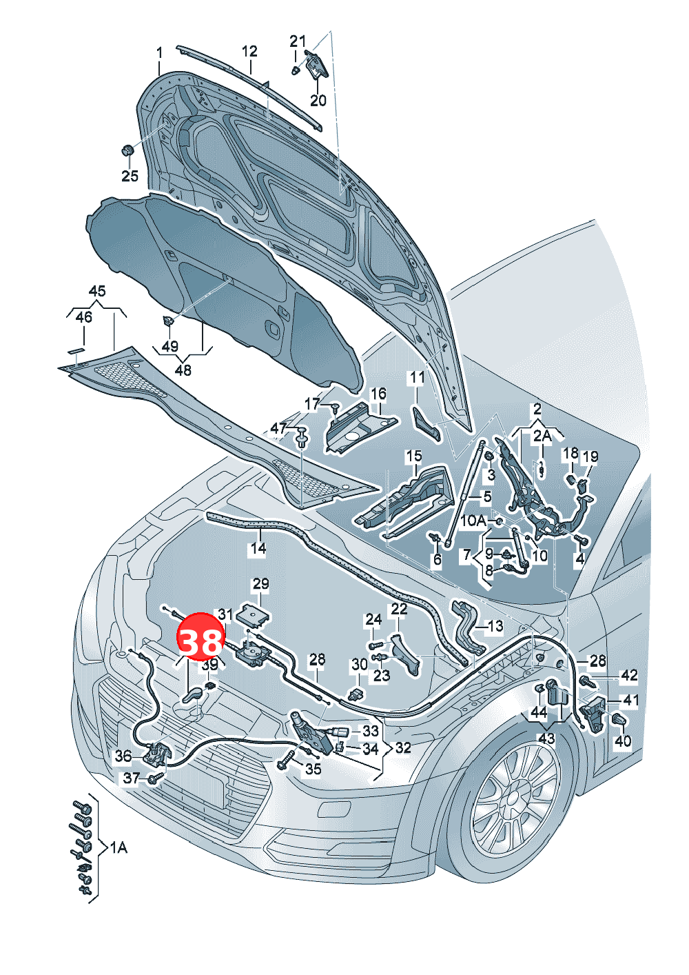 release lever OE 8S0823661C