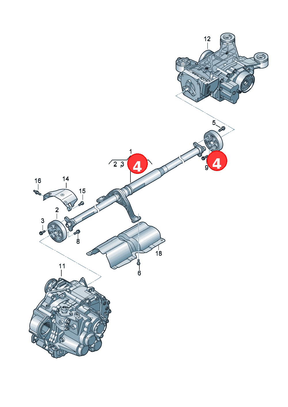 jointed coupling with balance  weight OE 5Q0521307